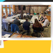 montage of five photos of 2025 selectboard meet-ups