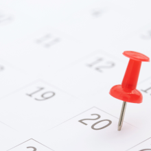 Image calendar with pushpin