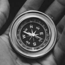 compass in the palm of a hand