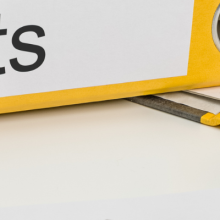 grants binder close up on desk