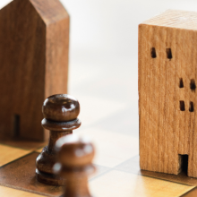 buildings and house models in chess game
