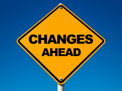 yellow caution sign reading "Changes Ahead"