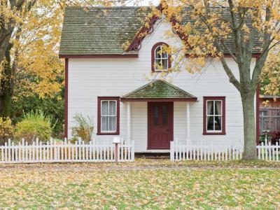 house with white picket fence