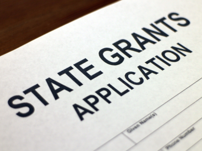 "State Grants Application" at top of a blank form