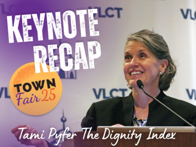 Tami Pyfer speaking about The Dignity Index at Town Fair 2025