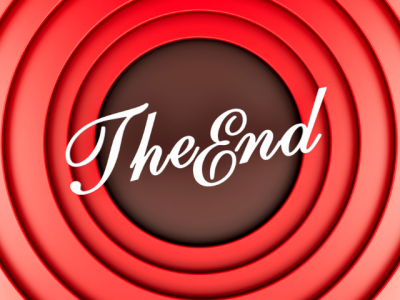 "The End" on red background