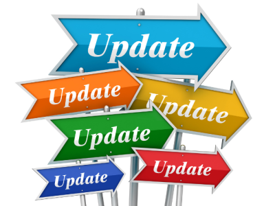 multicolored arrows with the word "update" in them