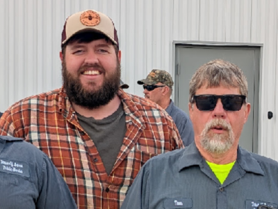 Photo of five Barre City Public Works employees atending the 2025 Vermont Municipal Equipment Show and Field Day