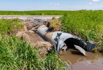 Damaged road culvert 