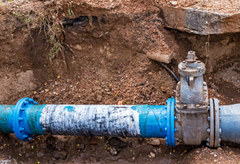water line in trench