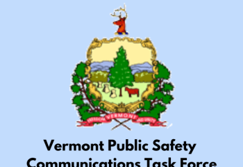 Seal of the state of Vermont and hte words Vermont Public Safety Communications Task Force