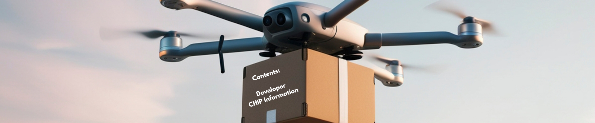 drone delivering package in sky