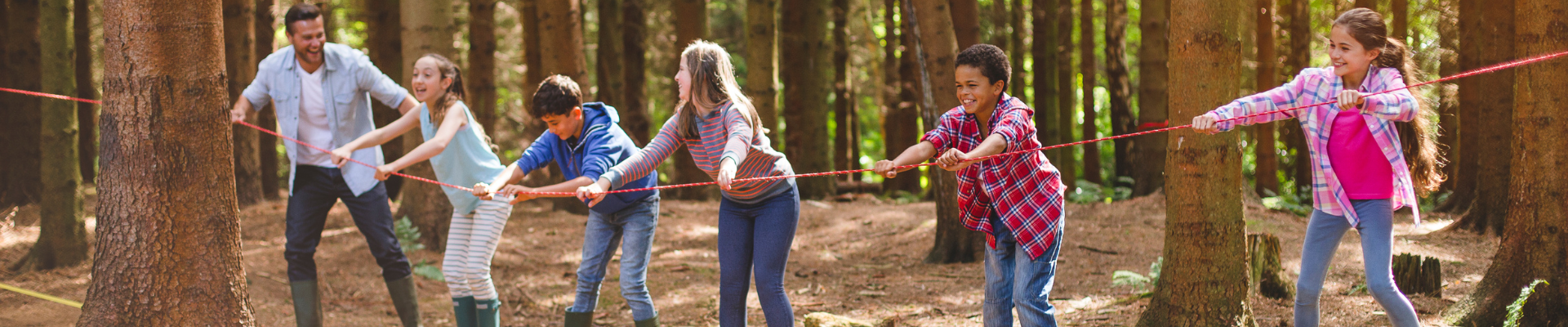 summer camp kids and counselor