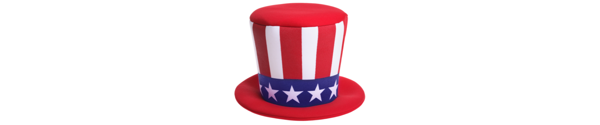 red, white, and blue tophat
