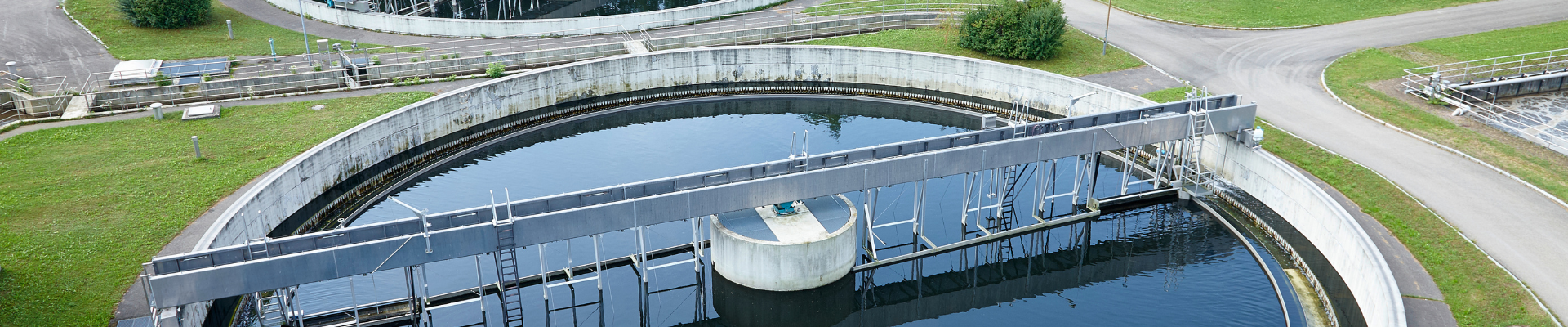 aerial view of water treatment facility