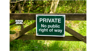 Image gate and private property sign