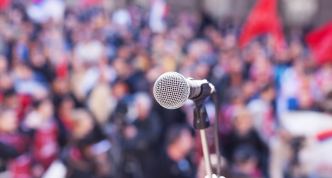 image mic in front of crowd