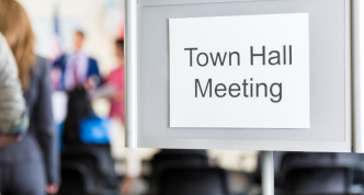 Image town hall meeting sign