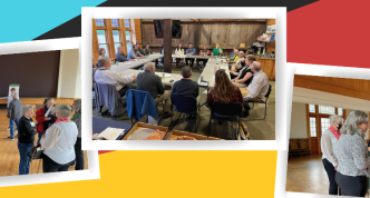 montage of five photos of 2025 selectboard meet-ups