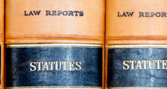 photo of "Statute" book spines lined up on a shelf