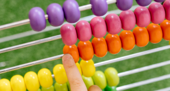 closeup photo of an abacus