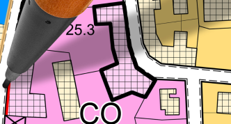 map showing municipal zoning areas