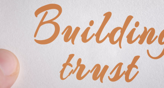 building trust card in hand