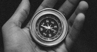 compass in the palm of a hand