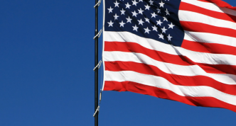 US flag on pole