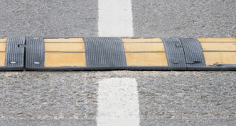 speed hump across the middle of a road