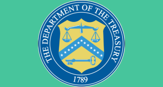 seal of the U.S. Treasury Department on green background