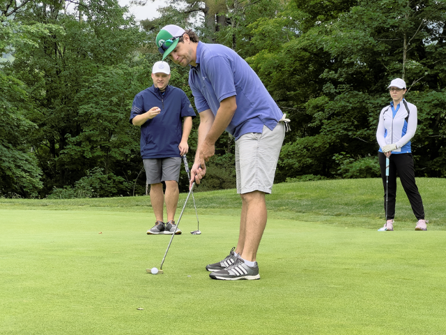 Golfer putting